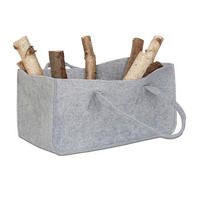 KAMINHOLZTASCHE - Grau, Textil (25/25/50cm) - Relaxdays
