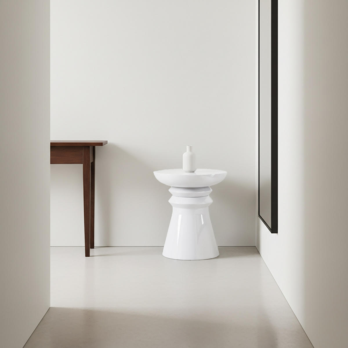 STRANSKI tabel - bela, kovina (38/38/45cm) - Relaxdays