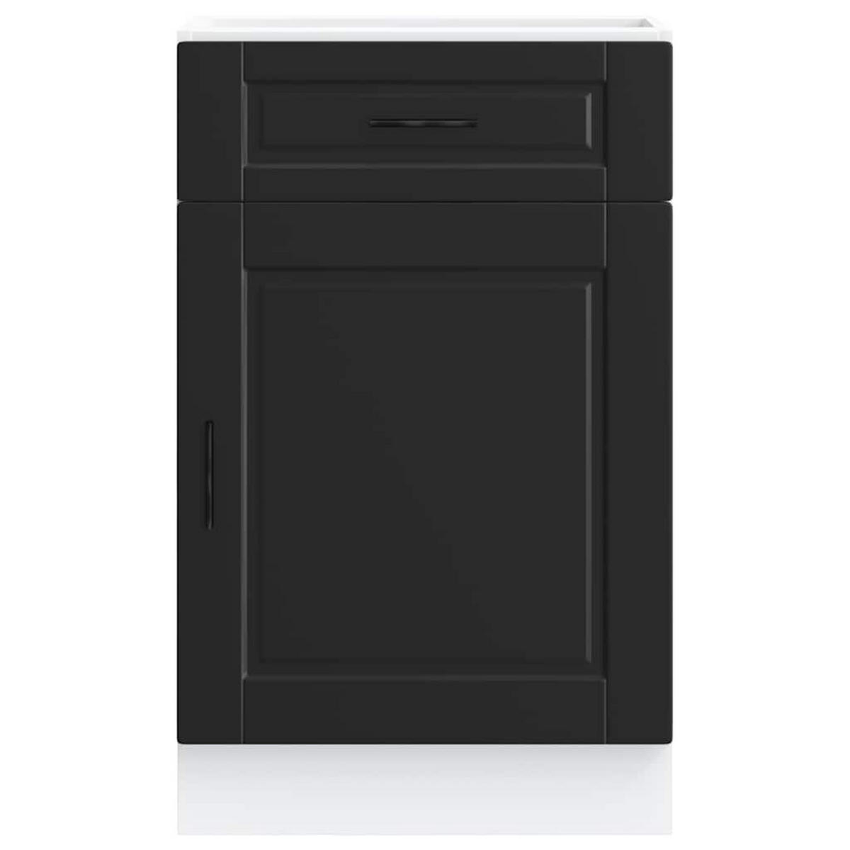 KÜCHENUNTERSCHRANK Porto Schwarz Holzwerkstoff - Schwarz, Holzwerkstoff (46/81.5/50cm) - vidaXL