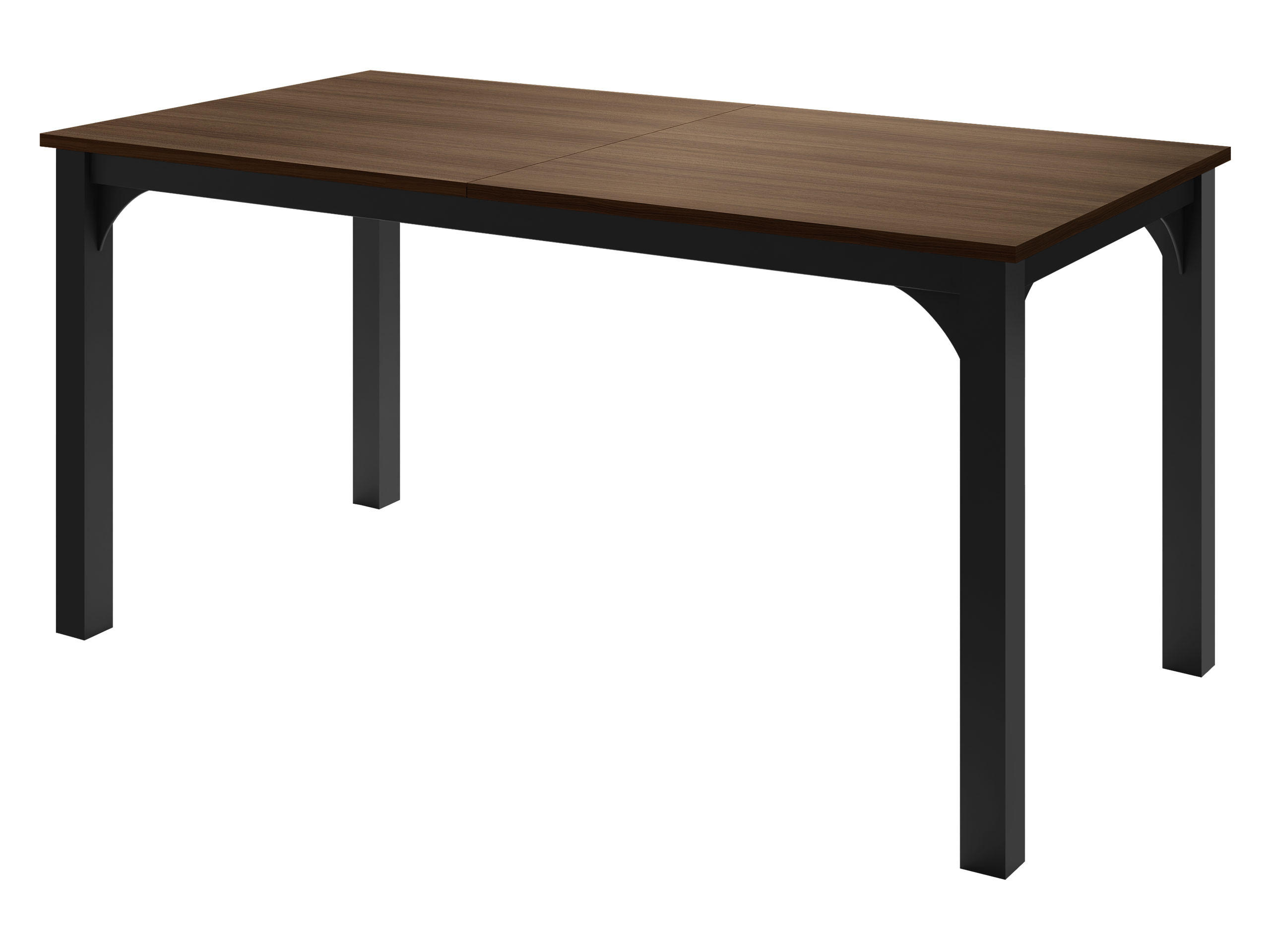 ESSTISCH Focus 160 - Nussbaumfarben/Schwarz, Holzwerkstoff/Metall (90/160/76cm) - MIRJAN24