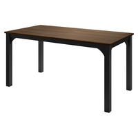 ESSTISCH Focus 160 - Nussbaumfarben/Schwarz, Holzwerkstoff/Metall (90/160/76cm) - MIRJAN24