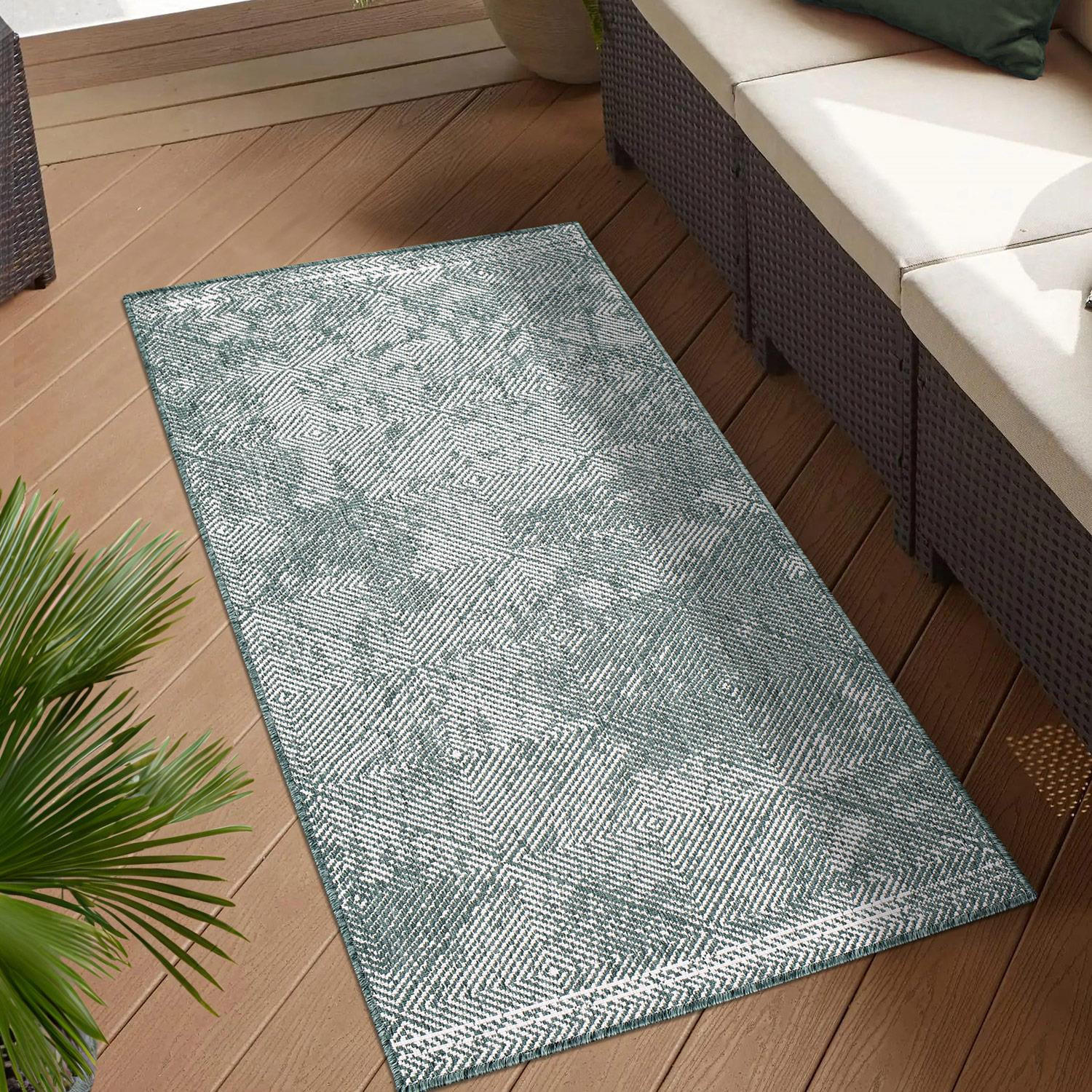OUTDOOR-TEPPICH DuoRug 5845 Grün 80x150 cm - Grün, Textil (80/150cm) - carpet city