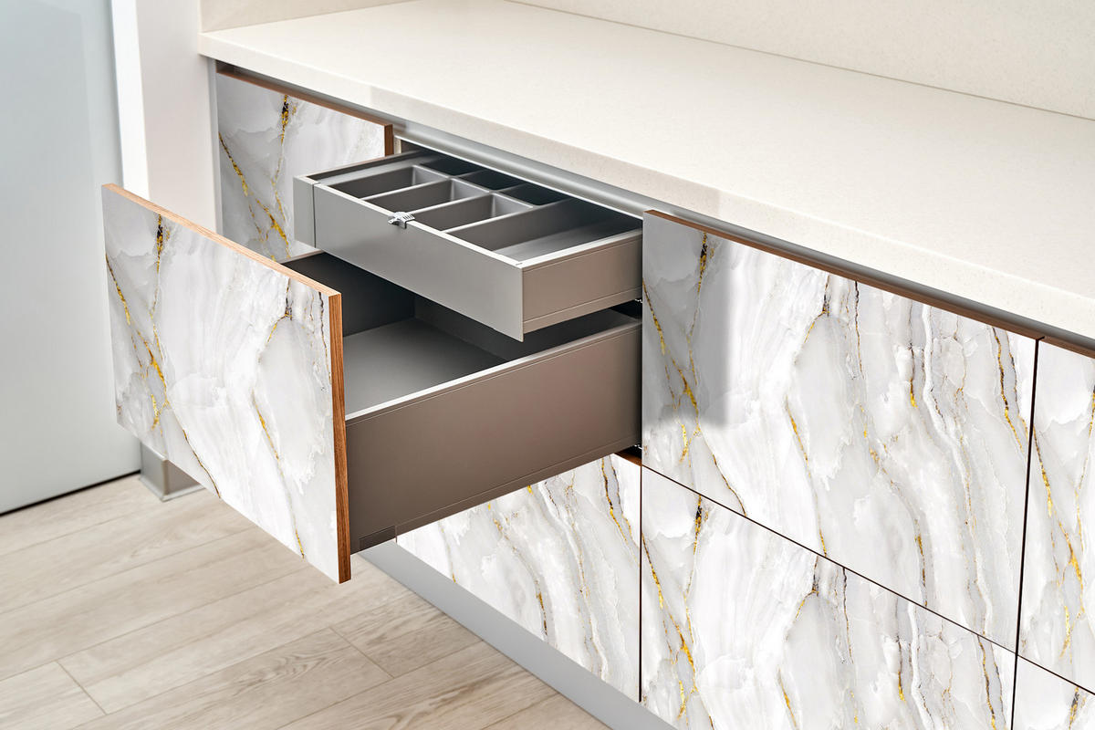 MÖBLAUFKLEBER 100x50 cm grau - Schieferfarben, Kunststoff (100/50/0.1cm) - Wallfluent