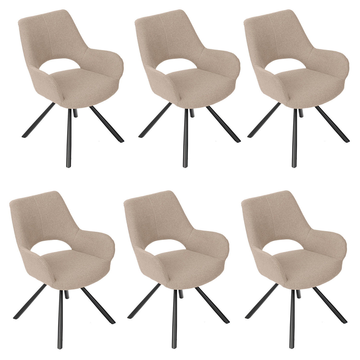 Meubles Cosy Esszimmerstühle Beige 48.5x81x58 cm