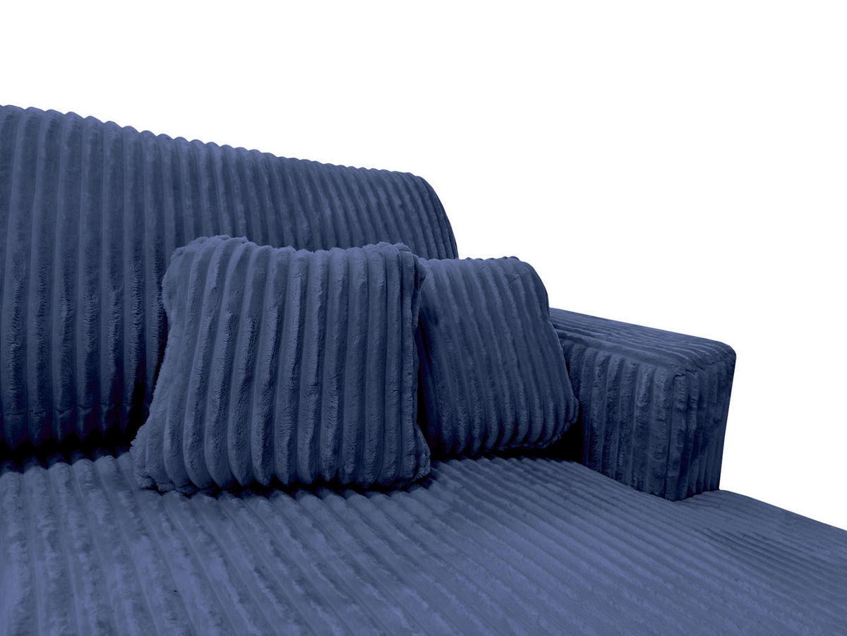 ECKSOFA Luna L rechts Dunkelblau aus Cord - Dunkelblau, Textil (271/195cm) - KS Home Concept