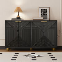 ANRICHTE Schwarz 120/35/71.5 cm - Schwarz, Holz (120/71.5/35cm) - PANGIVO