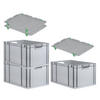 EUROBOX 3x Nextgen Economy Mit Auflagedeckel Grau/Grün Griffe Offen 65 Liter - Grün, Kunststoff (40/32/60cm) - PROREGAL