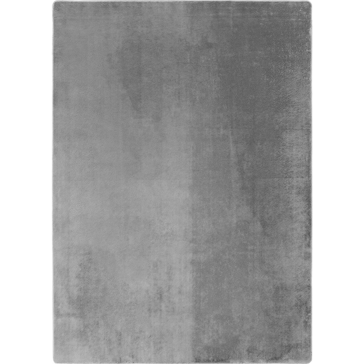 TEPPICH Kurzflor Unifarben Polyester Antirutsch Wohnzimmer Silber Läufer 80x150 - Silberfarben, Textil (80/150cm) - KADIMA DESIGN