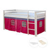 HOCHBETT mit Matratze 90/200 cm Pink - Pink/Weiß, Holz - Homestyle4u
