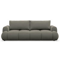 3-MÍSTNÁ POHOVKA Ombo Doce Tmavě béžová voděodolný samet - černá/antracitová, textil/plast (250/92/110cm) - Selsey