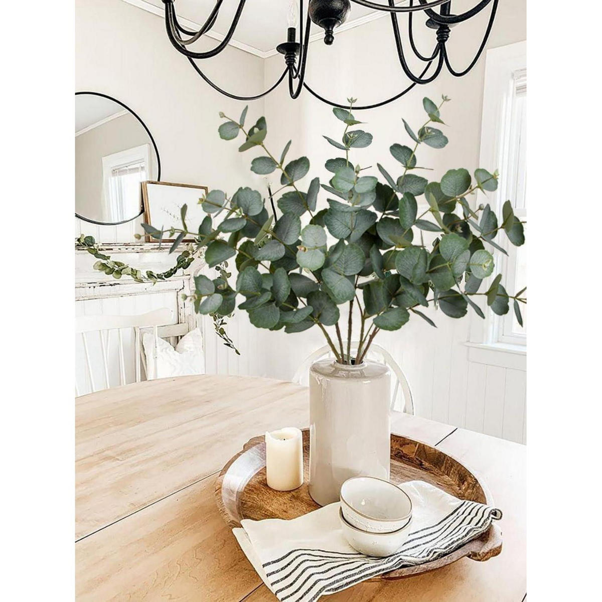 KUNSTZWEIG Eukalyptus 5er Set 73 cm - Grün, Kunststoff (40cm)