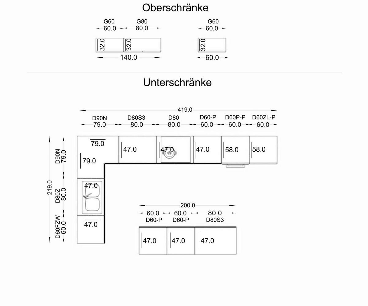 INSELKÜCHE-KÜCHENZEILE 420x220 cm Glanzia – KU-S18 – Grau – Hochglanz - Grau, Holzwerkstoff (420/212/220cm) - hi-markt