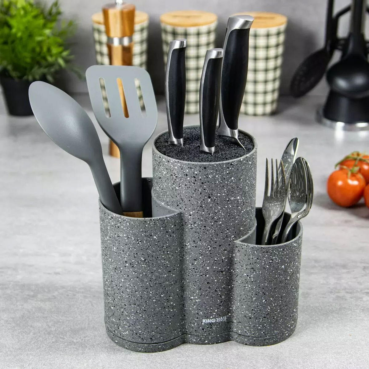 MESSERBLOCK Graphit 22/10/22 cm KH1568 - Graphitfarben, Kunststoff (10/22/22cm) - Kinghoff 