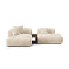 ECKSOFA modular links Martina aus Cord leichtes beige 2 Sitzplätze - Creme, Textil (176/285cm) - Micadoni