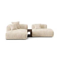 ECKSOFA modular links Martina aus Cord leichtes beige 2 Sitzplätze - Creme, Textil (176/285cm) - Micadoni