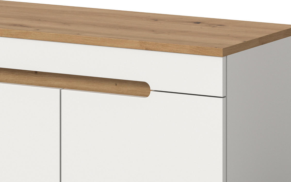 GARDEROBENBANK weiß, Eiche Artisan 80 cm, Schuhbank mit Soft-Close - Weiß, Holzwerkstoff (80/45/37cm) - Inn.Furn