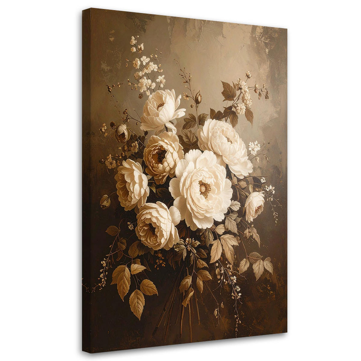 LEINWANDBILD Blumen 60x90cm - Braun, Textil (60/90cm) - Feeby