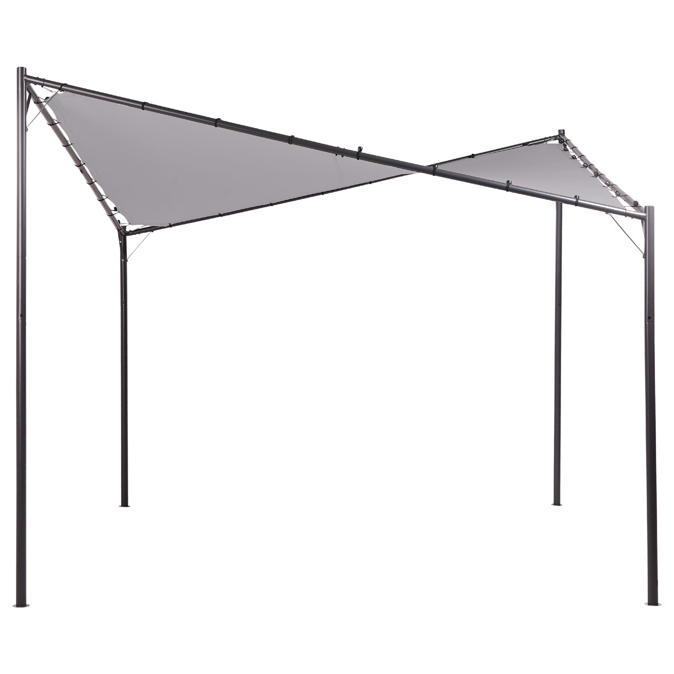 PERGOLA Ocel šedá 300/300 cm Aventine - šedá/černá, plast (300/260/300cm) - Beliani