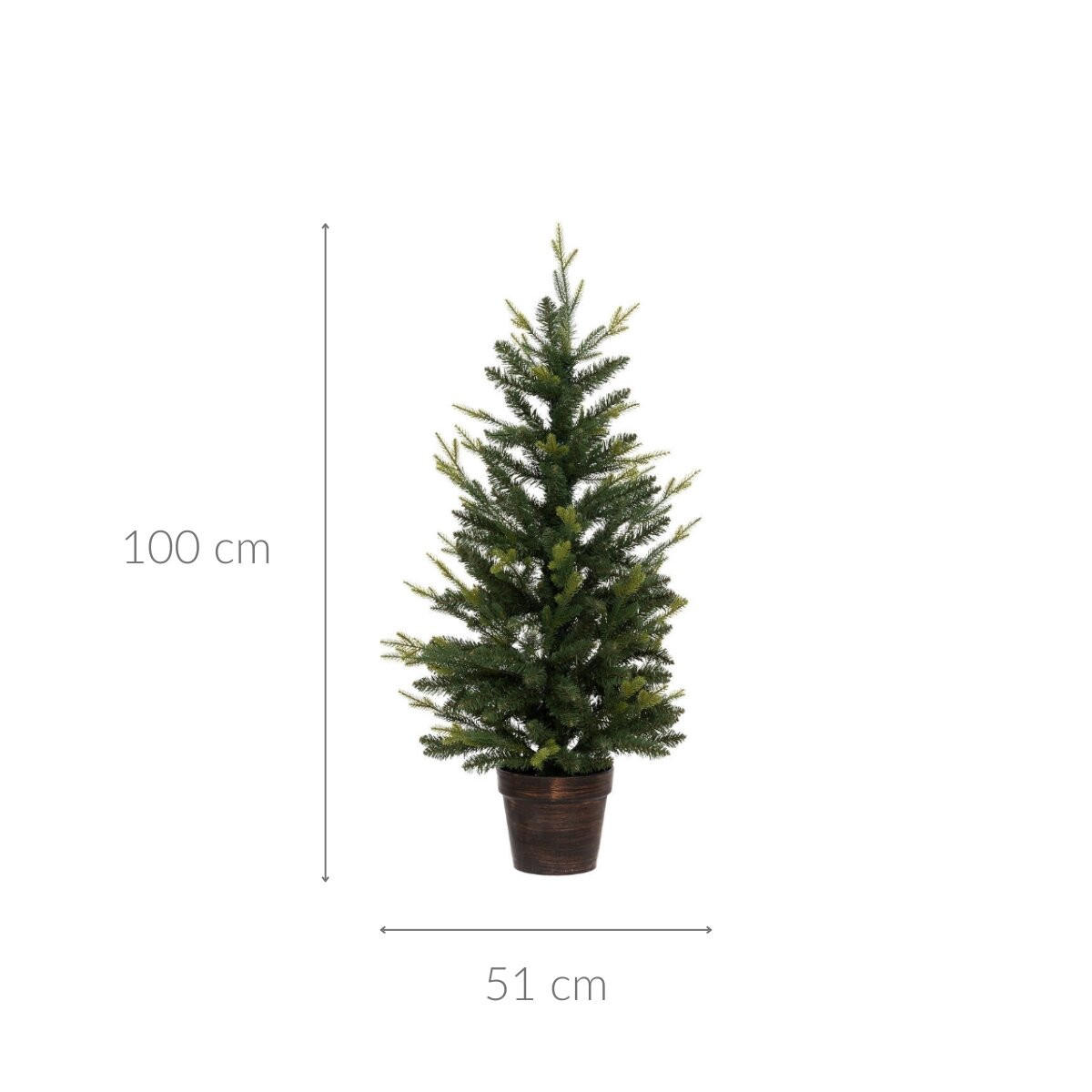 WEIHNACHTSBAUM im Topf 100 cm - Grün, Kunststoff (51/100cm) - Fééric Lights and Christmas