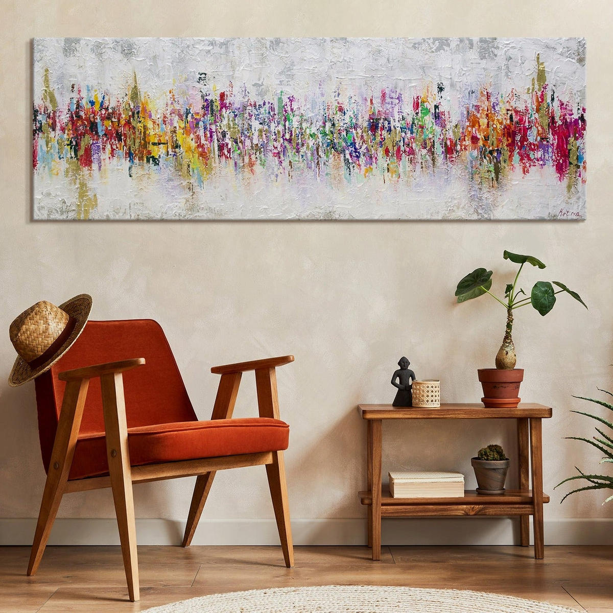 GEMÄLDE Abstraktion II auf Keilrahmen 150x50 cm - Multicolor, Holz (150/50cm) - YS-art gallery
