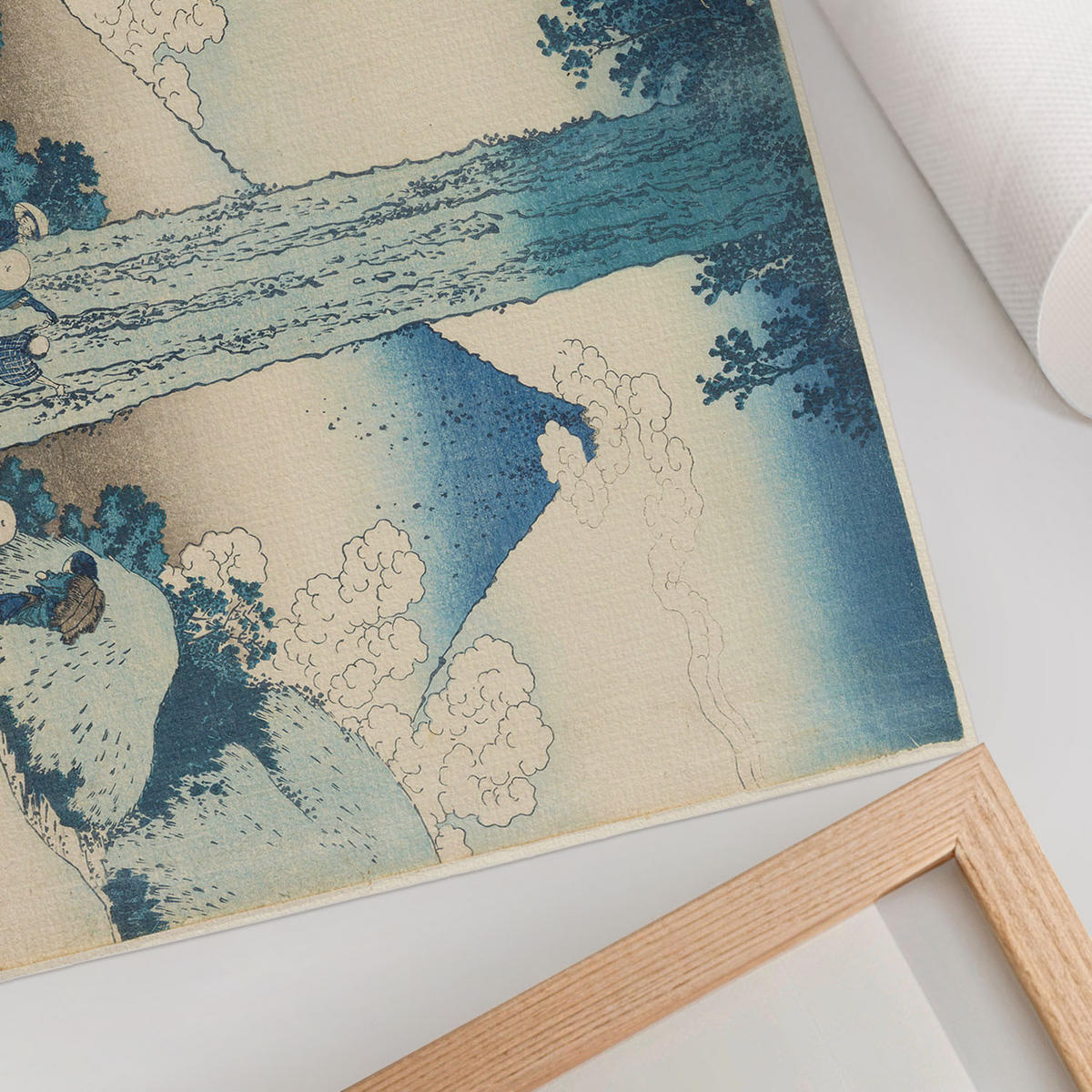 POSTER - 29x21 cm (A4) - Hokusai - Mishima High Road - Blau, Textil (29.7/21/0.1cm) - TULUP