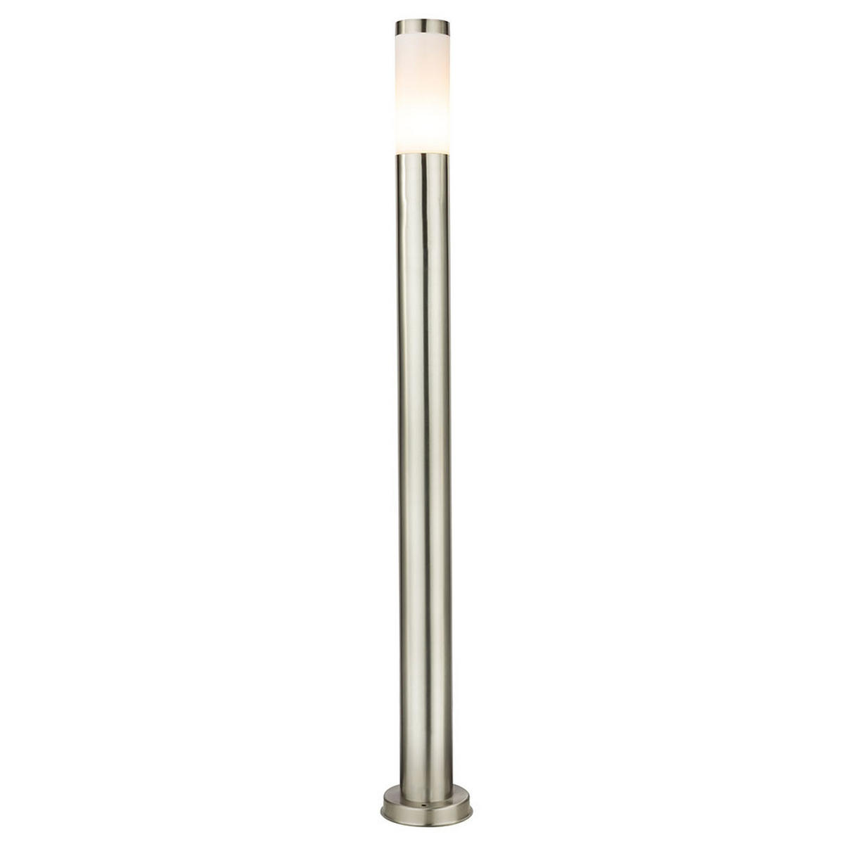 LED STEHLAMPE Edelstahl Silber opal - Silberfarben, Metall (12.7/12.7/110cm) - Globo Lighting