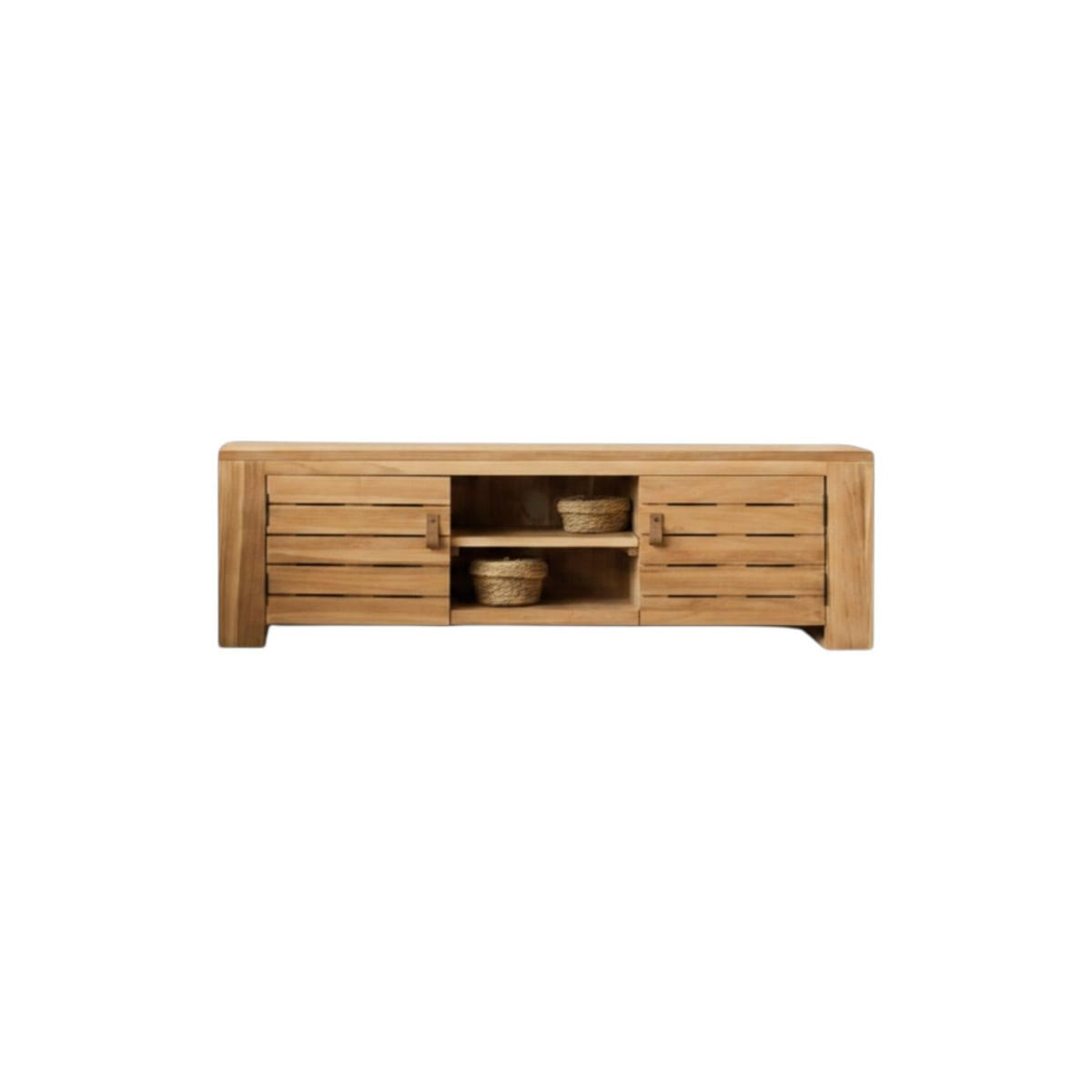 TV-SCHRANK Minimalys Natur aus Teak - Naturfarben, Holz (135/40/40cm) - Tikamoon