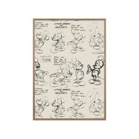 POSTER mit Rahmen Disney - Disney - Mickey Mouse Latest Models of Mickey - Eichefarben/Beige, Holz/Papier (50/70cm) - Poster&Frame