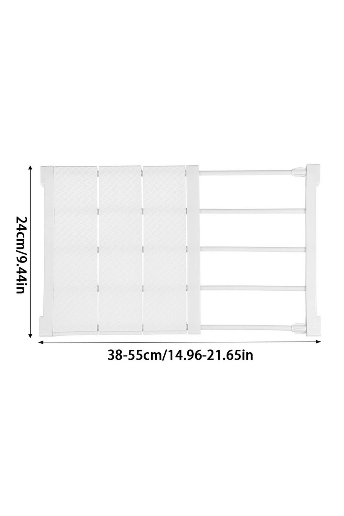SCHRANK-SPANNREGAL aus ABS-Kunststoff, Kohlenstoffstahl in Weiß Verstellbares 38-55cm - Weiß, Kunststoff (24/38/1.5cm) - Livingandhome