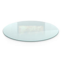 SKLENĚNÁ PODLOŽKA pod kamna Ø80 cm – mléčné sklo - průhledná, sklo (80/90/0.4cm) - TULUP