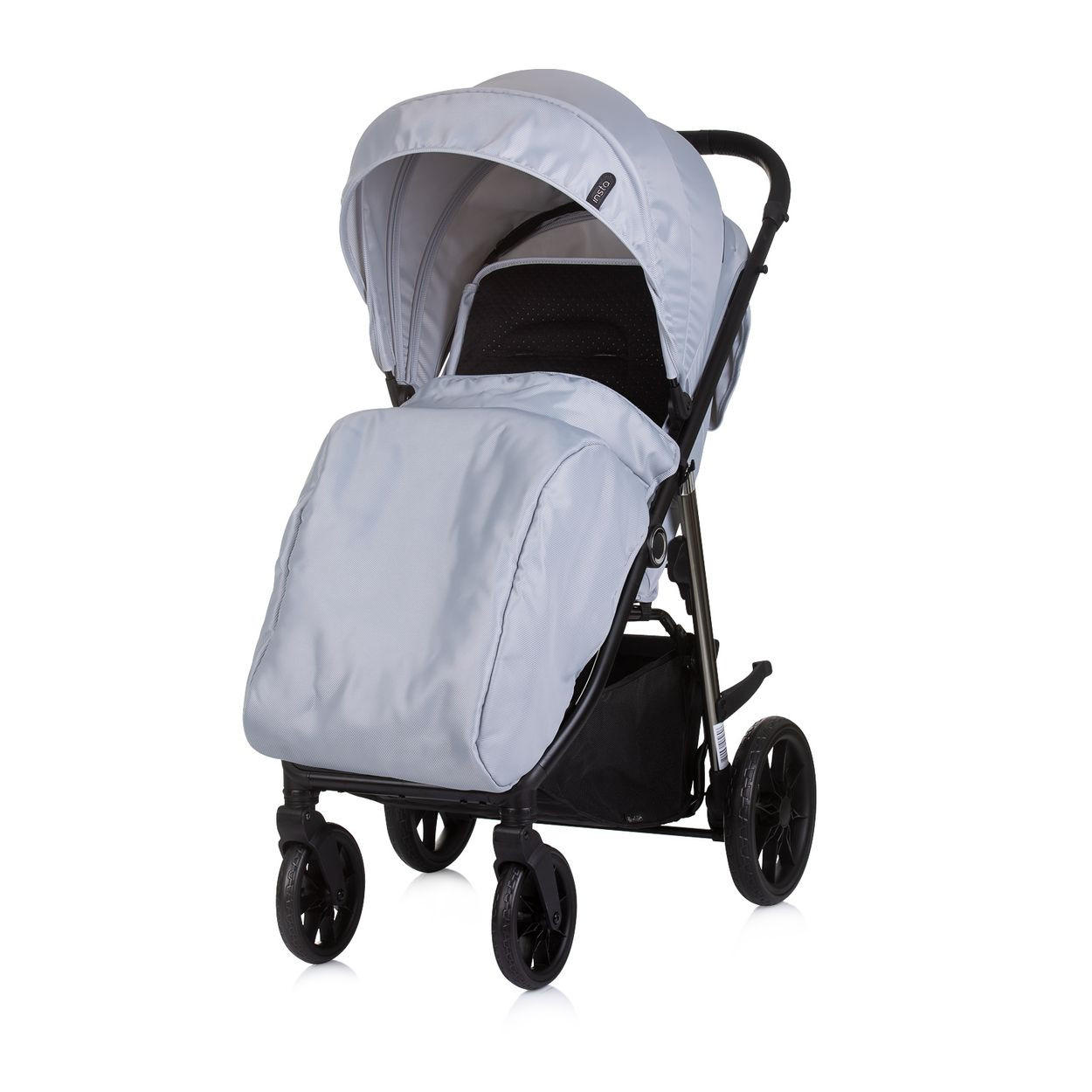 KINDERWAGEN Insta grau Fußabdeckung, Federung, Korb, Gurt, klappbar - Grau, Metall (87/53/105cm) - Chipolino
