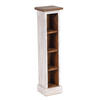 CD REGAL TOWER Mahagoni Massivholz, 4 Fächer 05 weiß-natur - Multicolor, Holz (16/76/15cm) - DESIGN DELIGHTS