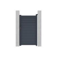 GARTENTOR Flügeltor - Aluminium - 103 x 181 cm - Anthrazit - VIAZO - Anthrazit, Metall (100/176cm) - Vente-Unique