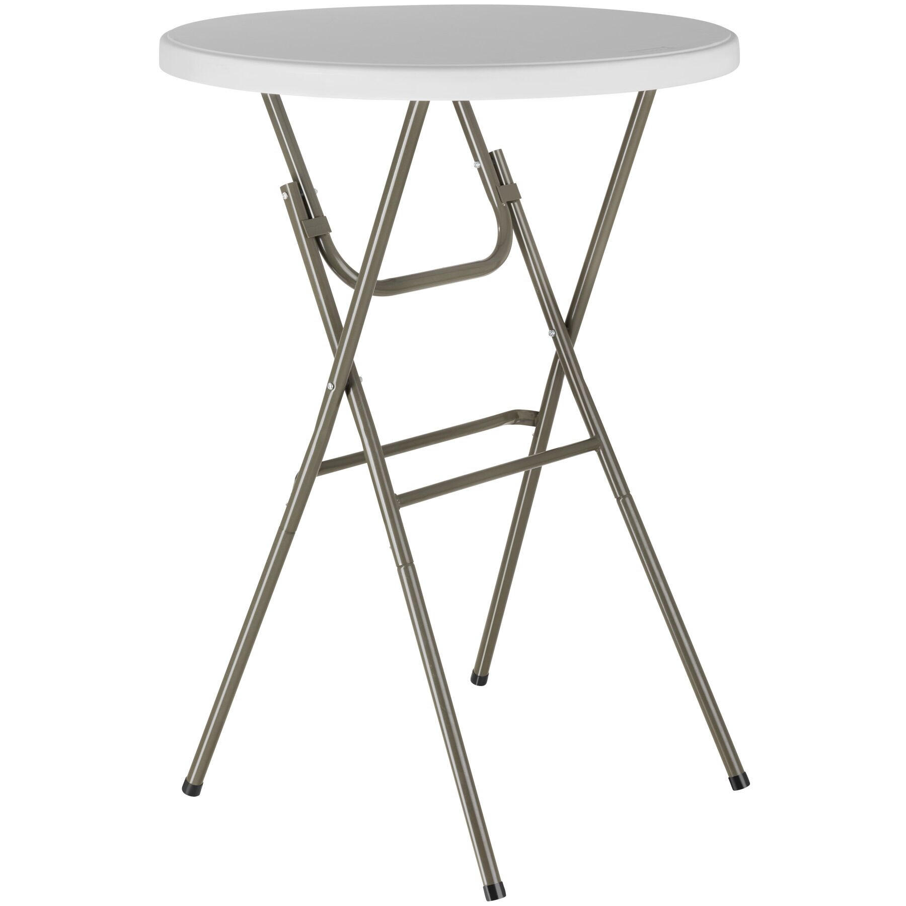 STEHTISCH Pascal, standfest mit bodenschonenden Kunststofffüßen, weiß - Weiß, Metall (80/80/110cm) - tectake