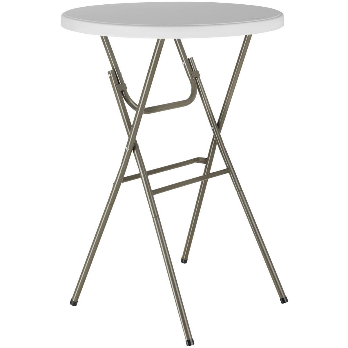 STEHTISCH Pascal,standfest mit bodenschonenden Kunststofffüßen,weiß - Weiß, Metall (80/80/110cm) - tectake