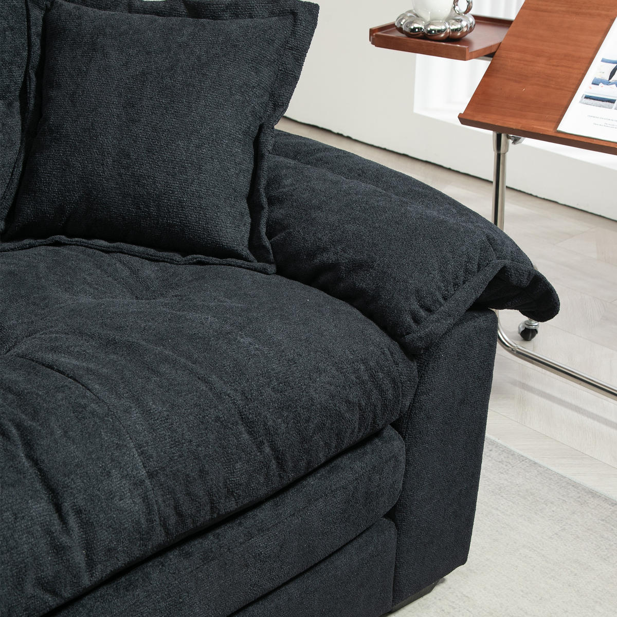 SITZGARNITUR DE-35197 2-teilig mit Tiefsitz Grün - Schwarz, Holzwerkstoff (90/87.6/213cm) - ComfortXL