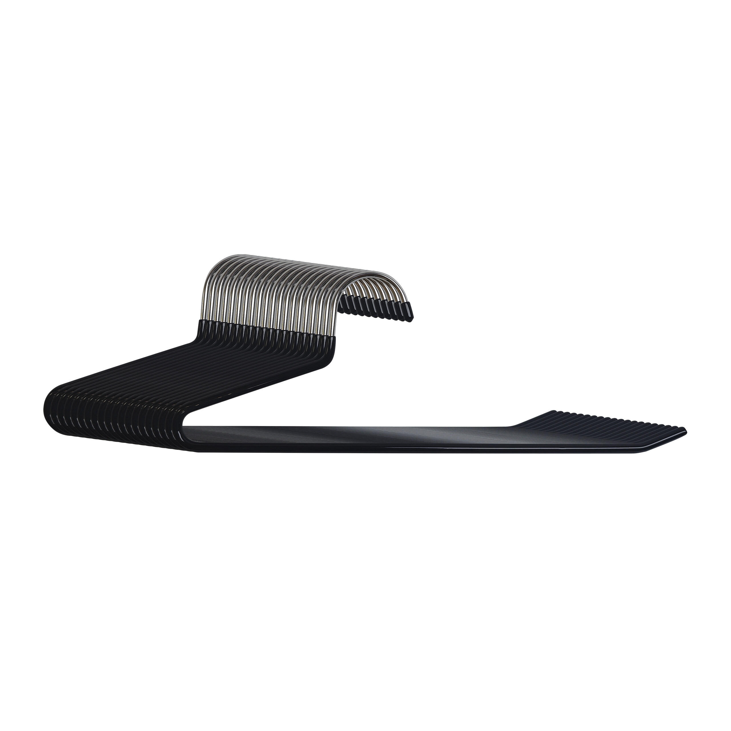 SET obešalnikov za hlače - črna, kovina/umetna masa (35/17.5/0.5cm) - Relaxdays