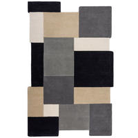 WOLLTEPPICH Geometrisch-Design, handgetuftet THAMES EVA - Grau, Textil (200/290cm) - KADIMA DESIGN