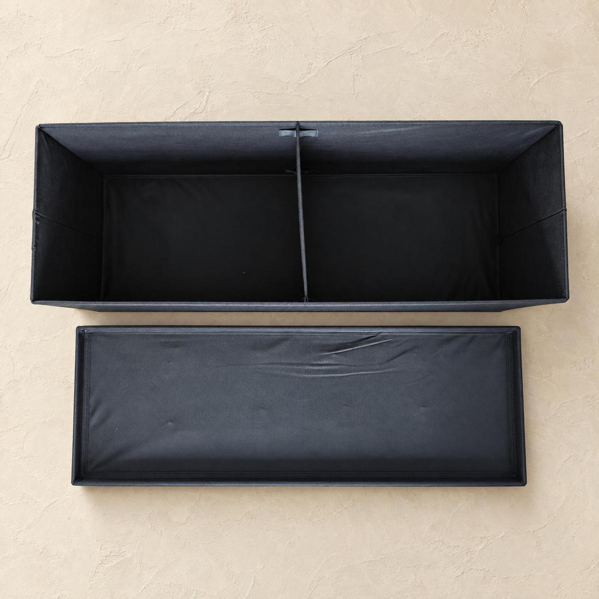 HOCKER mit Stauraum 110/38/38 cm - Schwarz, Textil (38/38/110cm) - SCENA LIVING