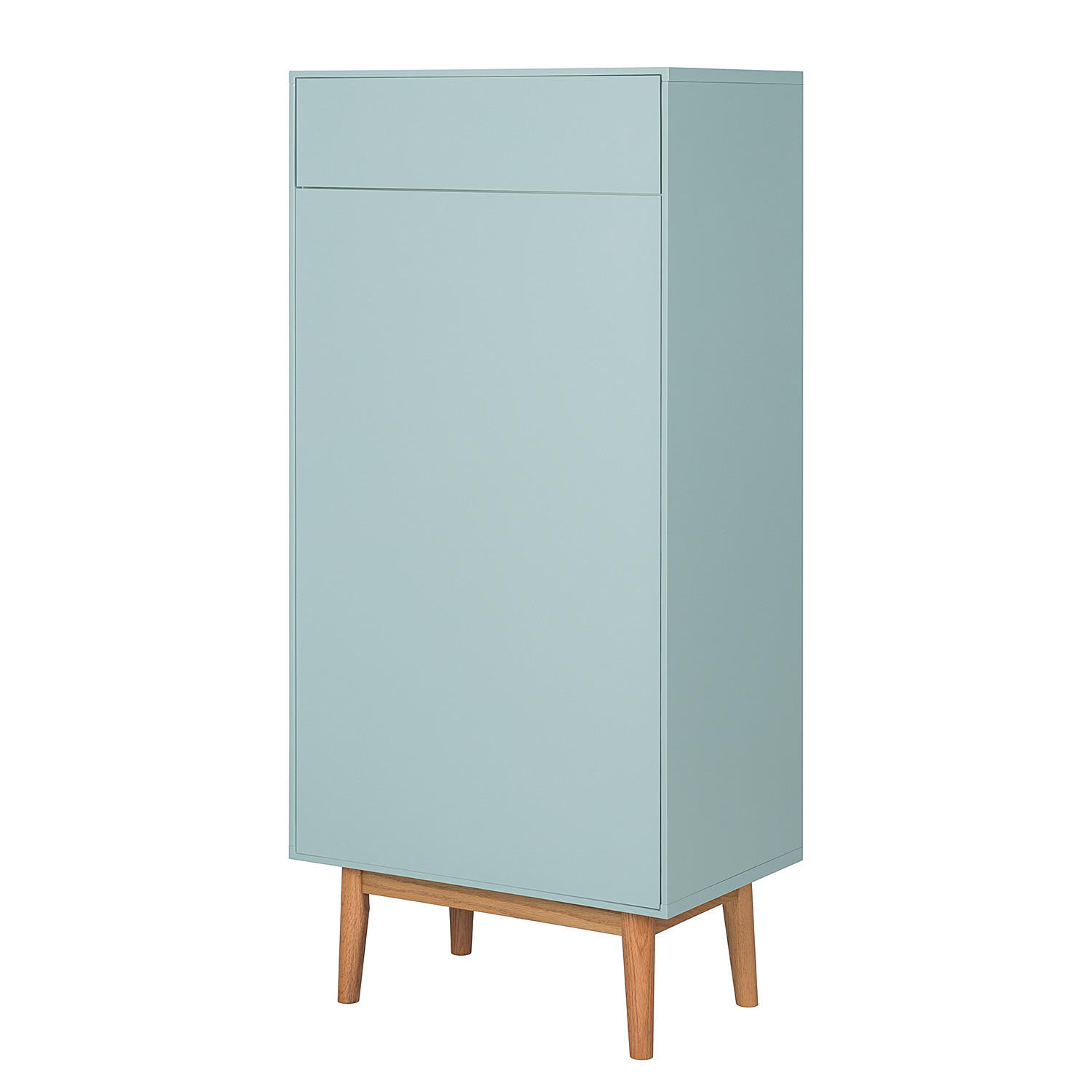 SCHUHKOMMODE mit 1 Schublade und 1 Tür - Eichefarben/Mintgrün, Holzwerkstoff (60/132/38cm) - home24