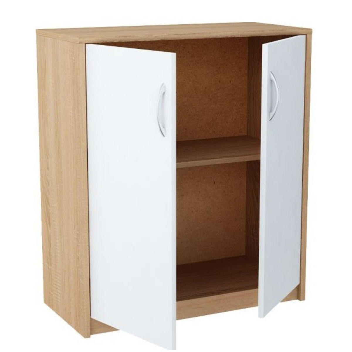 KOMMODE 74cm breit in Sonoma-Weiß - Weiß/Sonoma Eiche, Holzwerkstoff (74/85/35cm) - Home Collective