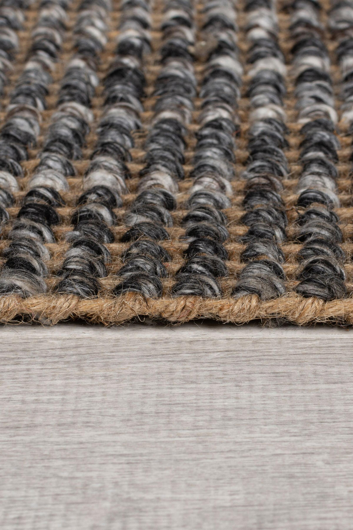 TEPPICH Jute-Wolle-Mix, handgewebt WEAVER, Grau 160x230 cm - Grau, Textil (160/230cm) - KADIMA DESIGN