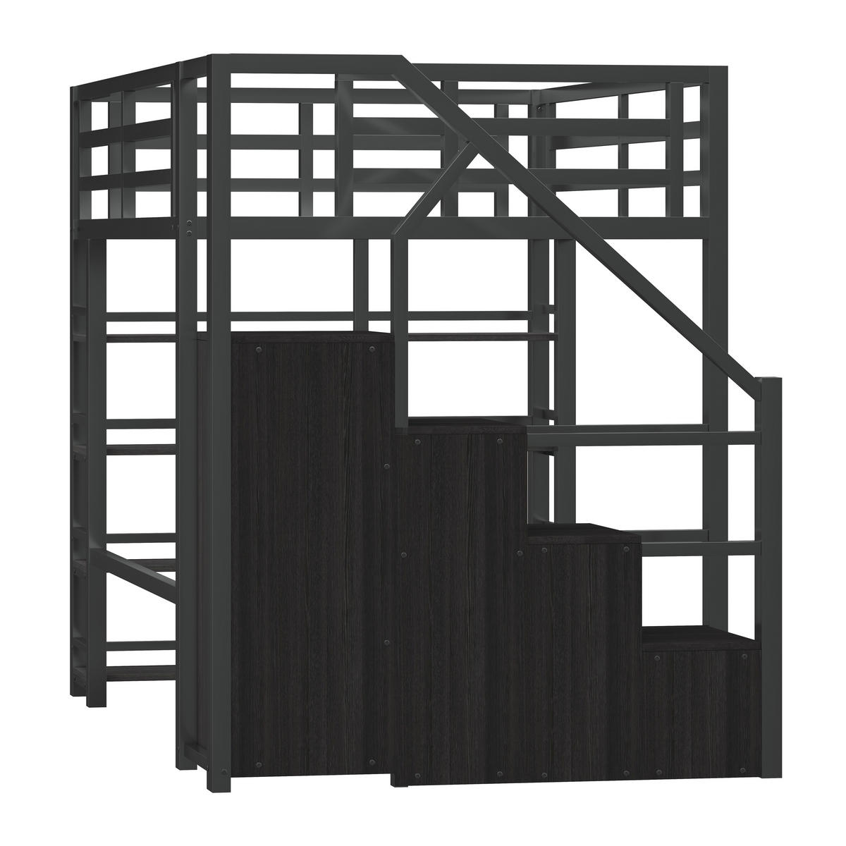 HOCHBETT Metall 140/200 cm Schwarz - Schwarz, Metall - Raumix