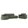 SOFASET Palma In Scala - Grün, Holzwerkstoff/Textil (236/78/165cm) - Fun Möbel