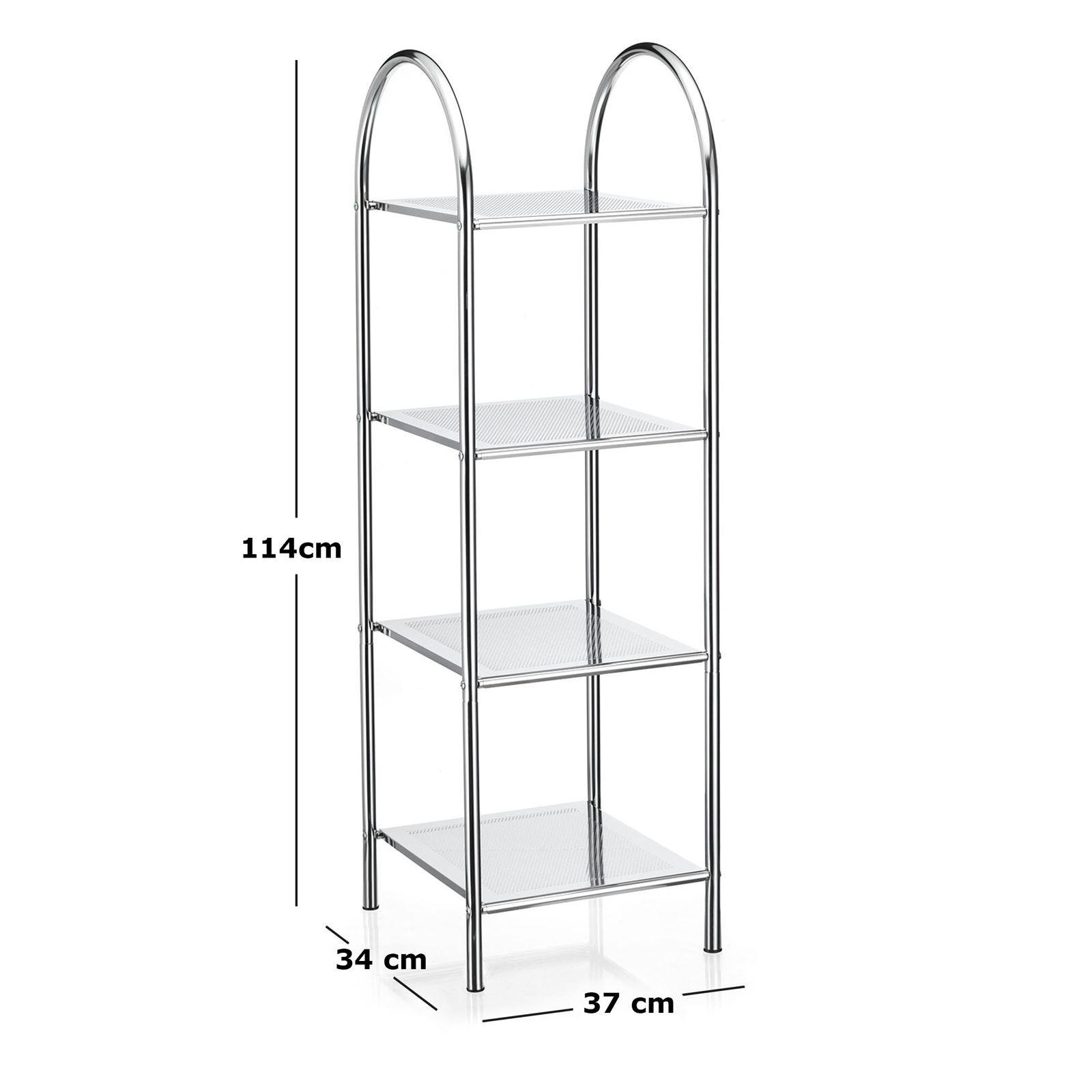 BADREGAL SECA - Chromfarben, Metall (34/115/37cm) - CARO-Möbel
