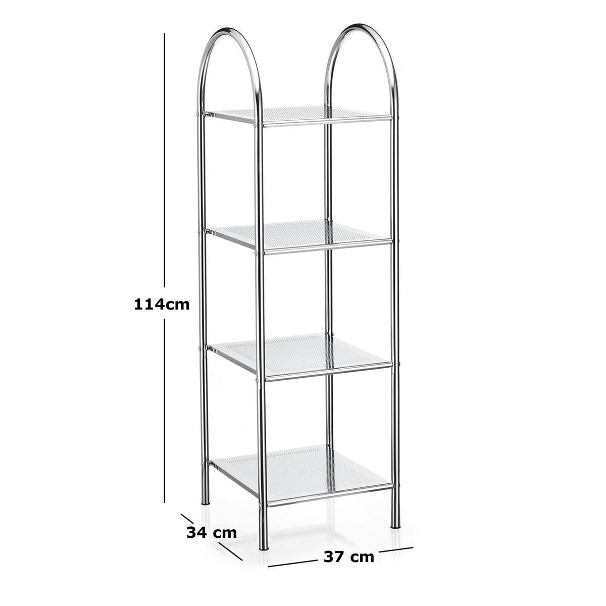 BADREGAL SECA - Chromfarben, Metall (34/115/37cm) - CARO-Möbel