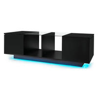 COUCHTISCH DE-066 LED Hochglanz Schwarz - Schwarz, Holzwerkstoff (50/120/39cm) - ComfortXL