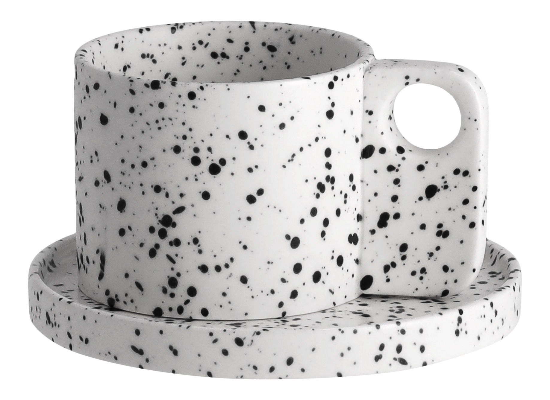 TASSE MIT UNTERTASSE Akamira - Weiß, Stein (0.29L) - home&you