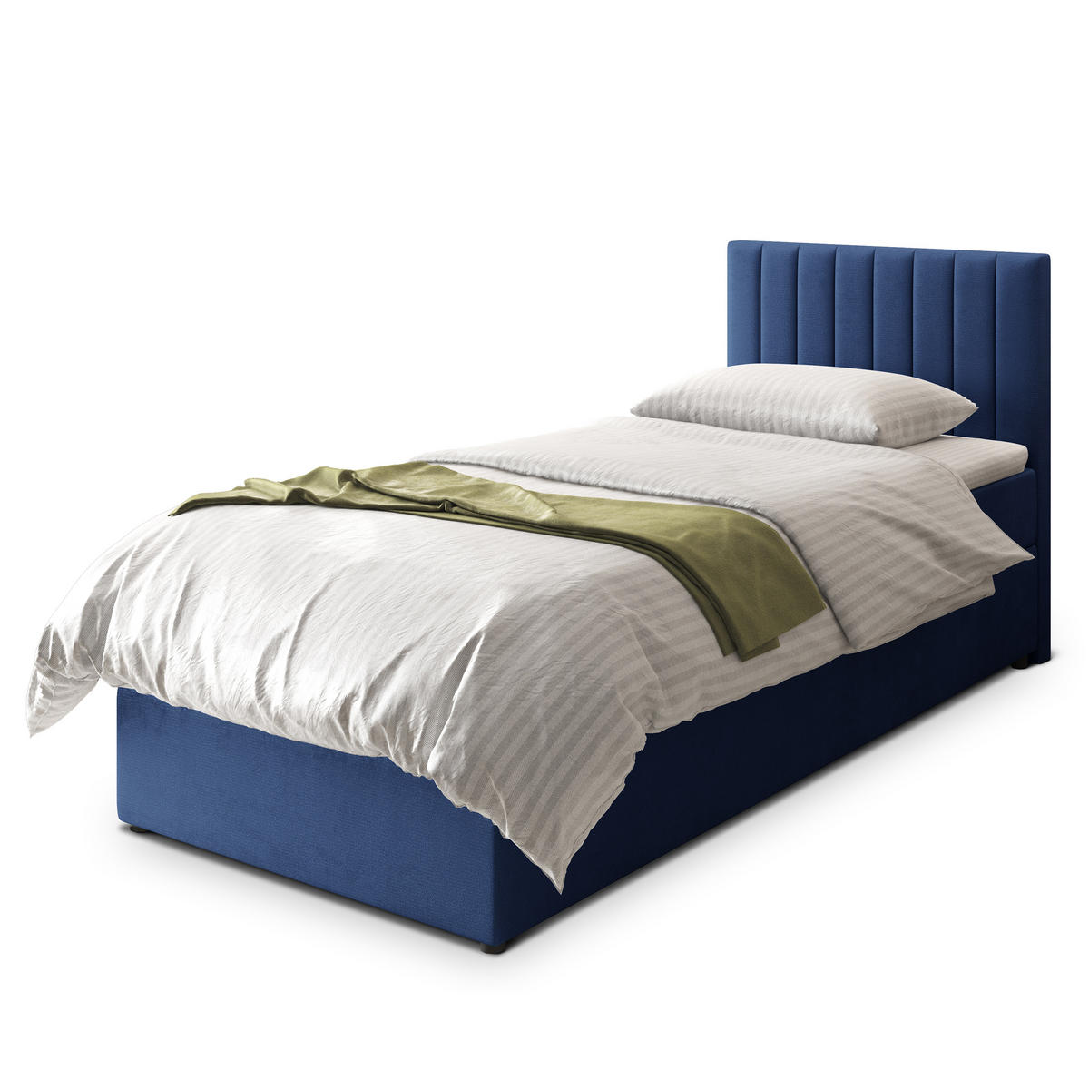 POSTEL BOXSPRING BRESEL 90x200 cm, s matrací a úložným prostorem, modrá - modrá, kompozitní dřevo/textil (90/200cm) - MASSENO