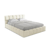POLSTERBETT mit Bettkasten und Lattenrost 180x228 Beige - Beige/Schwarz, Kunststoff/Textil (160/200cm) - LaMiaSofa